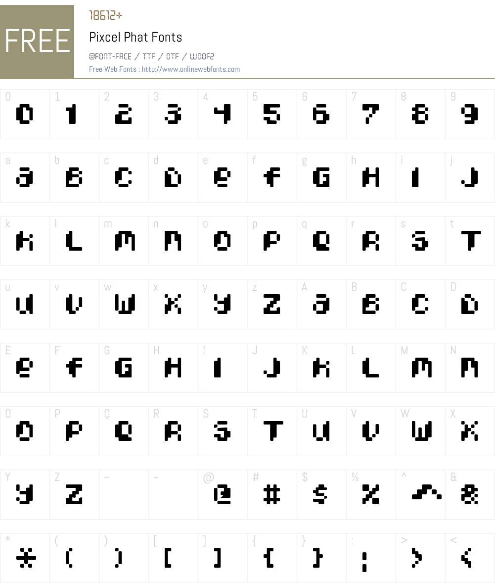 Pixcel Font Screenshots