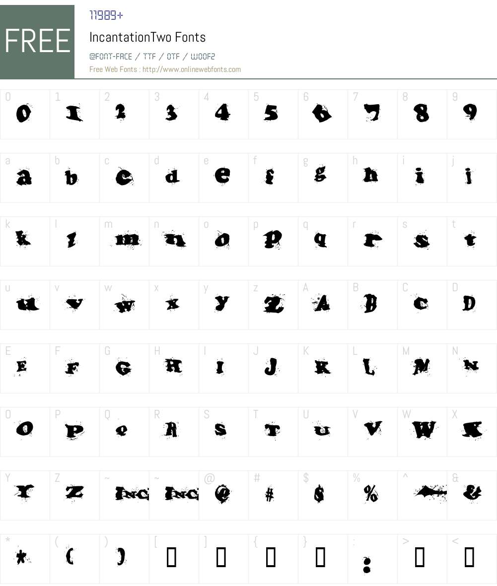IncantationTwo Font Screenshots