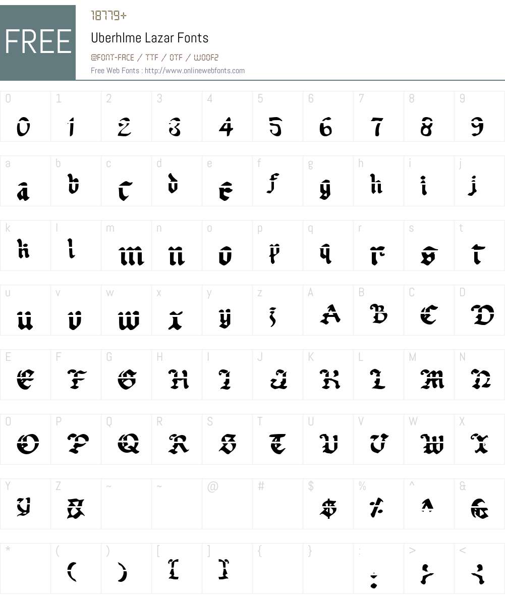 Uberhlme Lazar Font Screenshots