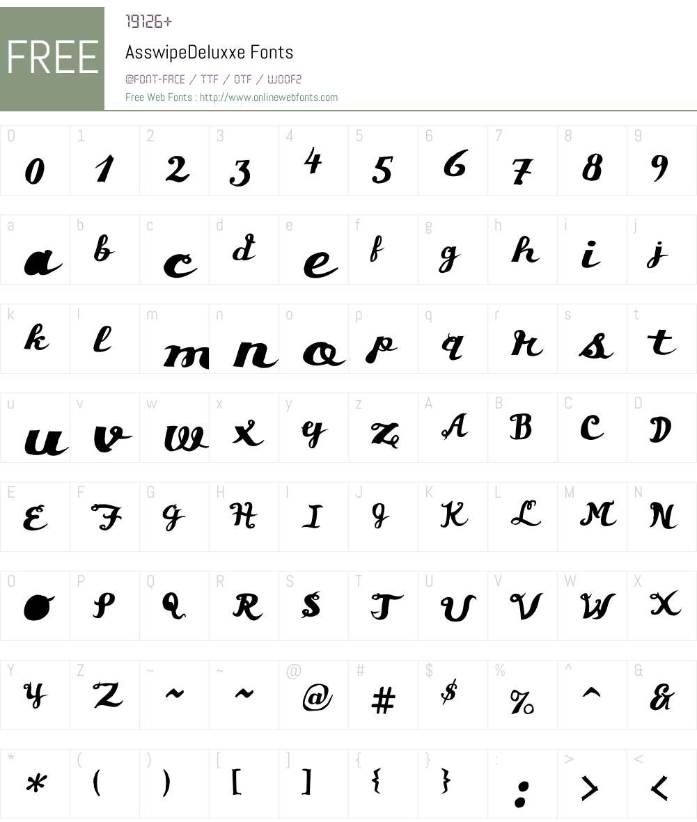 Asswipe Font Screenshots