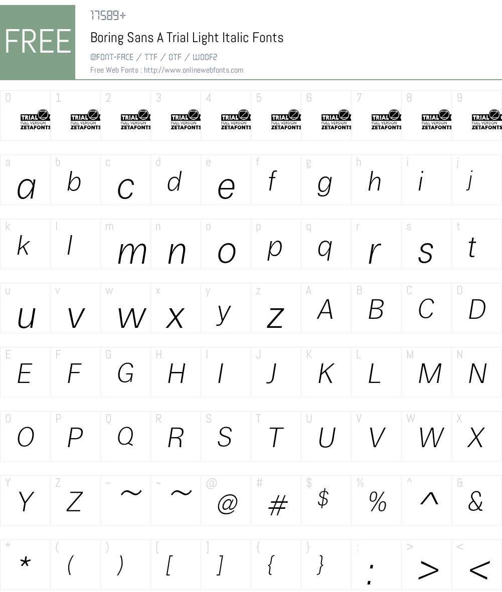 Boring Sans A Trial Font Screenshots