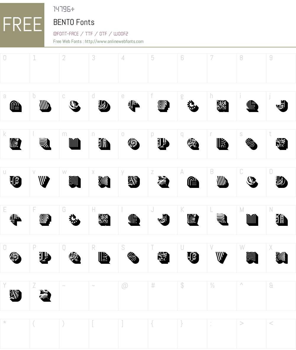 BENTO Font Screenshots