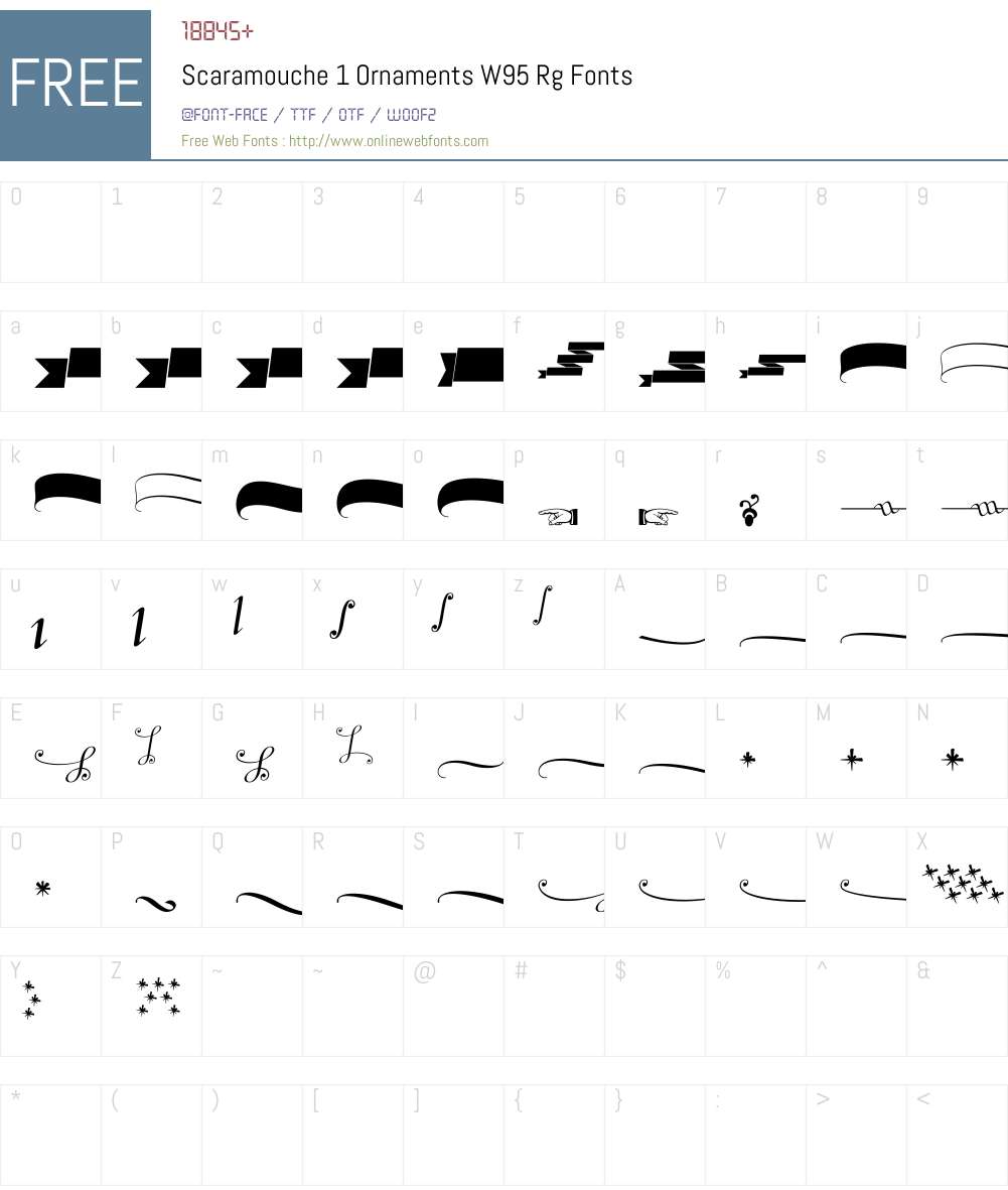 Scaramouche1OrnamentsW95 Font Screenshots