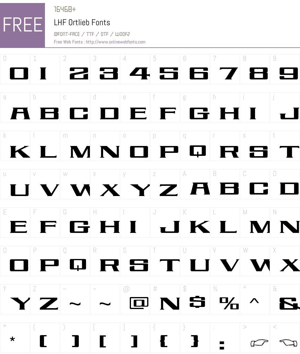 LHF Ortlieb Font Screenshots