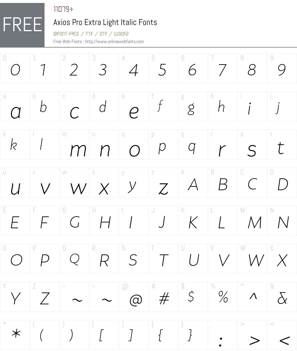 Axios Pro Itallic ExtraLight 1.000;hotconv 1.0.109;makeotfexe 2.5.65596 ...