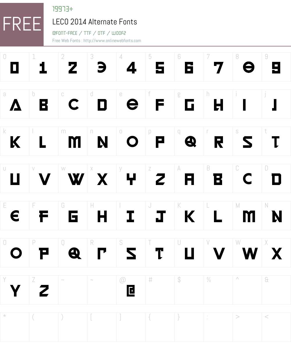 LECO 2014 Alternate Font Screenshots