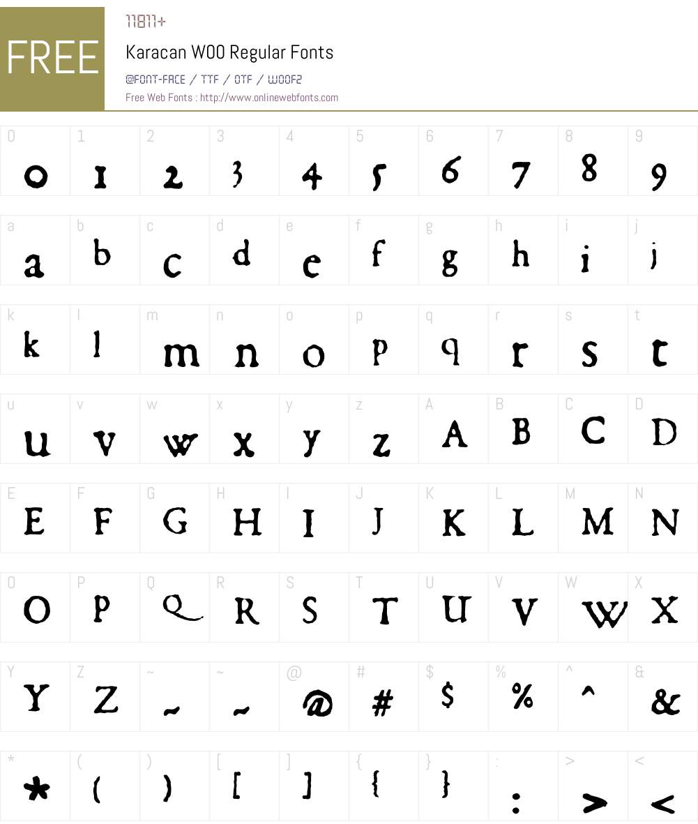 KaracanW00-Regular Font Screenshots