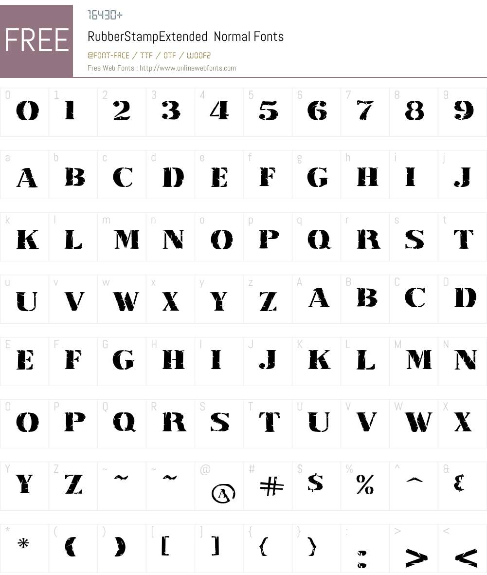 RubberStampExtended Font Screenshots