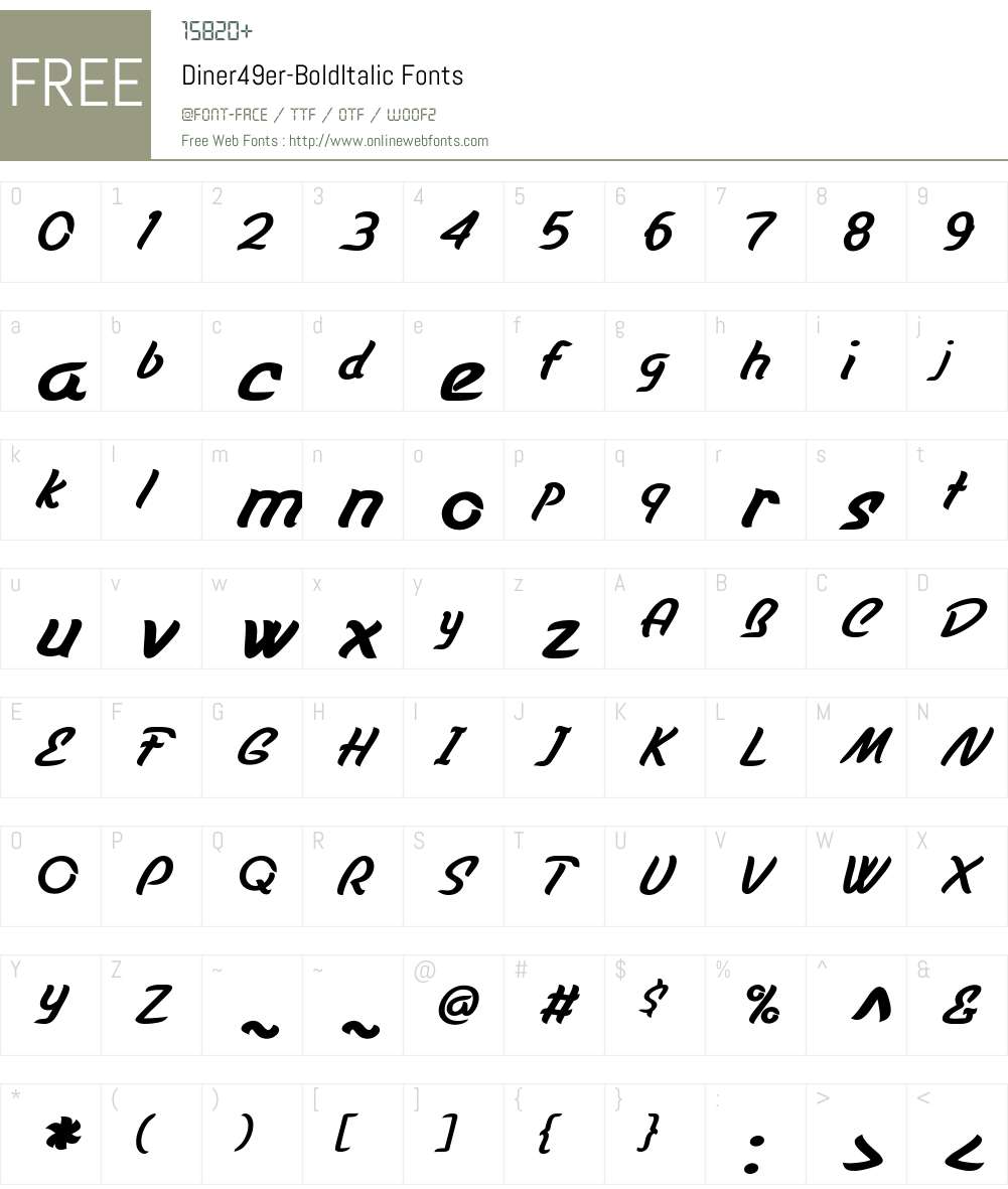 Diner 49er Font Screenshots
