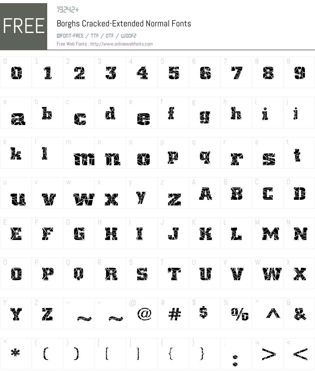 Borghs Cracked-Extended Font Screenshots