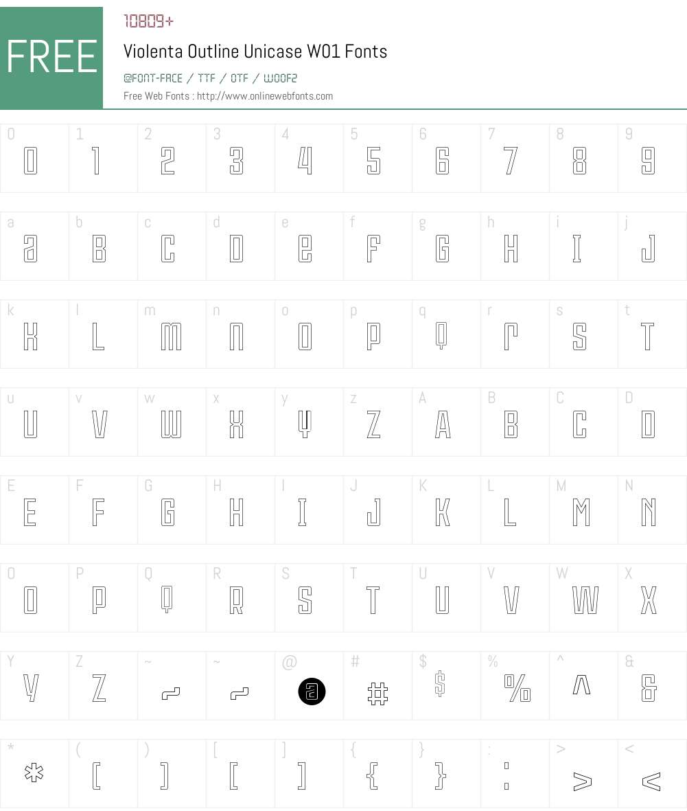 ViolentaOutlineUnicaseW01 Font Screenshots