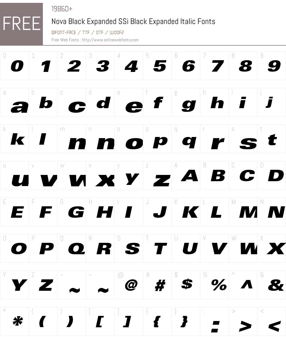 Nova Black Expanded SSi Font Screenshots