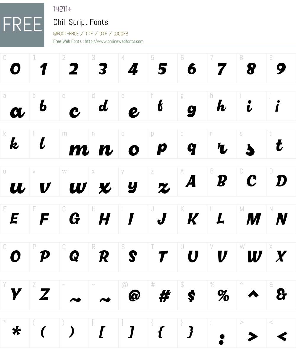 ChillScript Font Screenshots