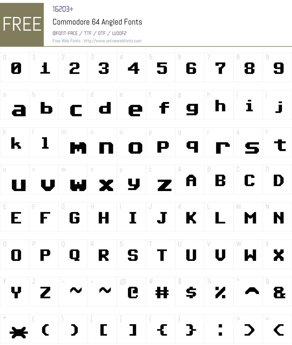 Commodore 64 Angled Font Screenshots
