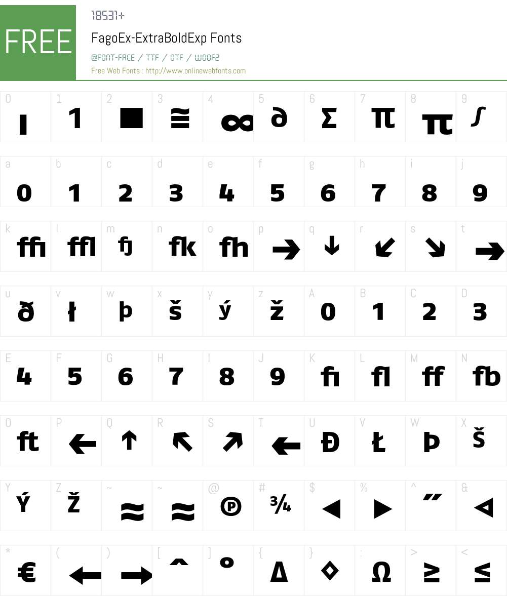 FagoEx Font Screenshots