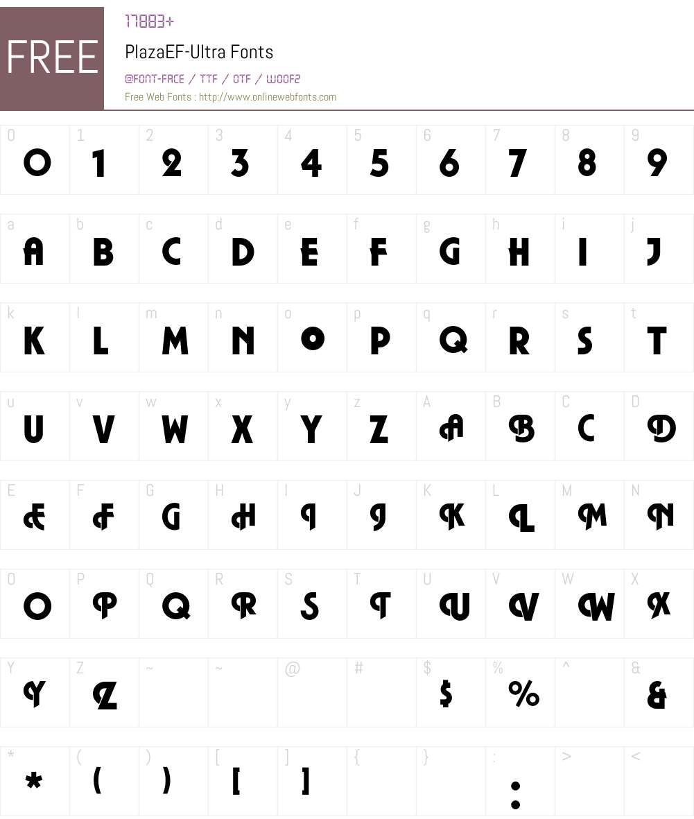 PlazaEF-Ultra Font Screenshots