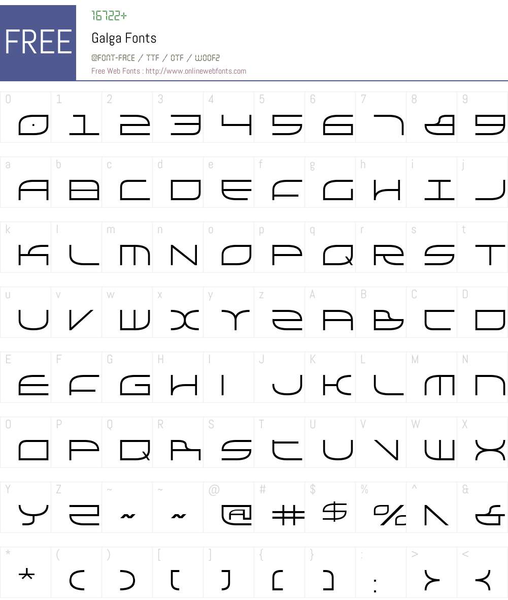 Galga Font Screenshots