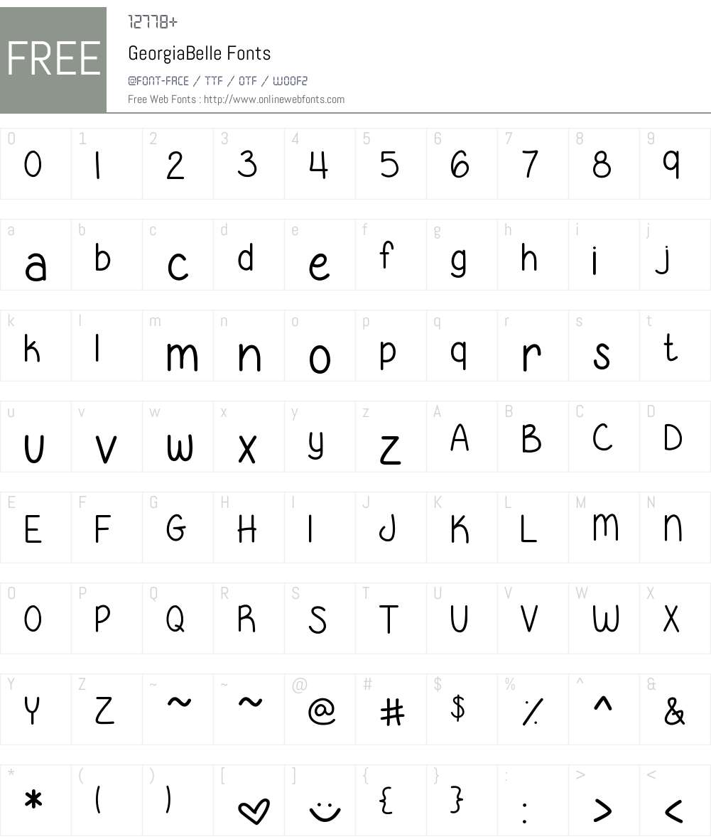 GeorgiaBelle Font Screenshots