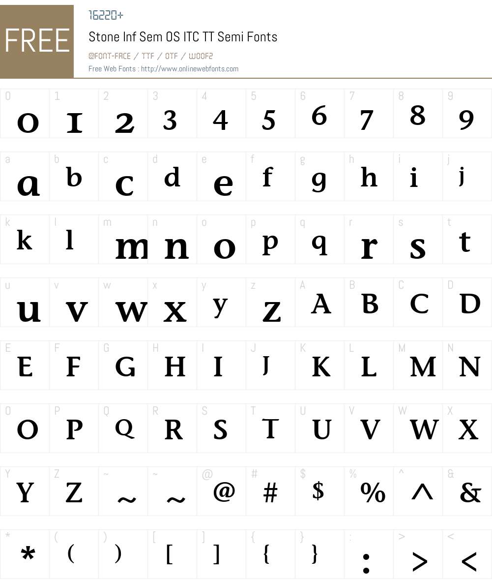Stone Inf Sem OS ITC TT Font Screenshots