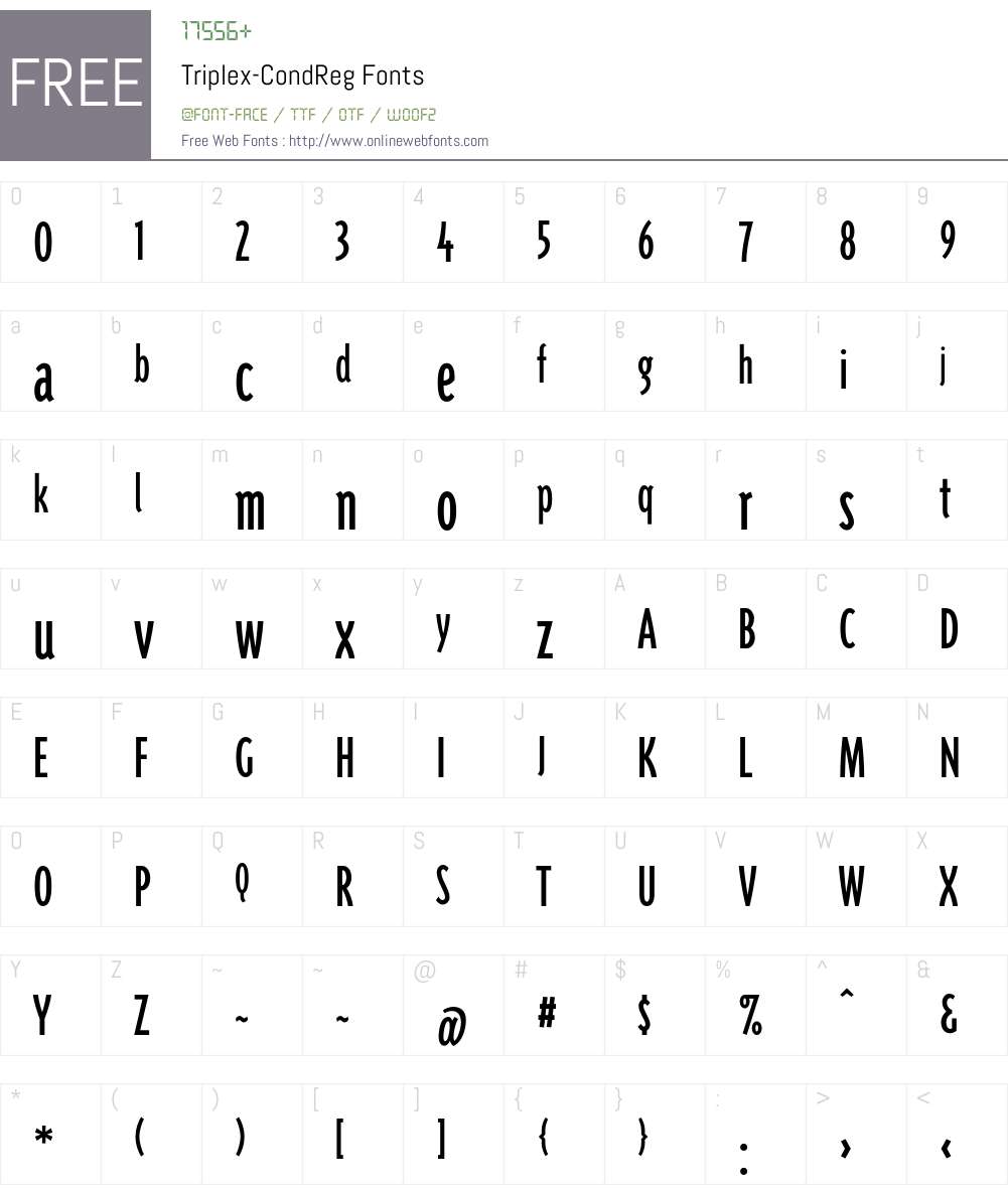 Triplex Font Screenshots