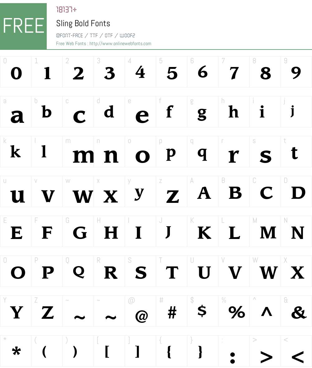 Sling Font Screenshots
