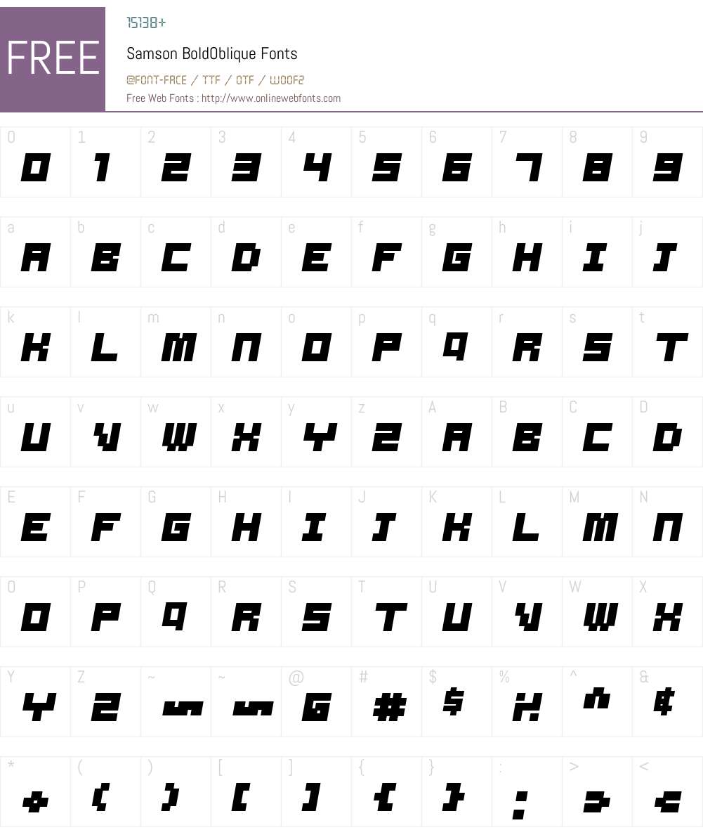 Samson Font Screenshots