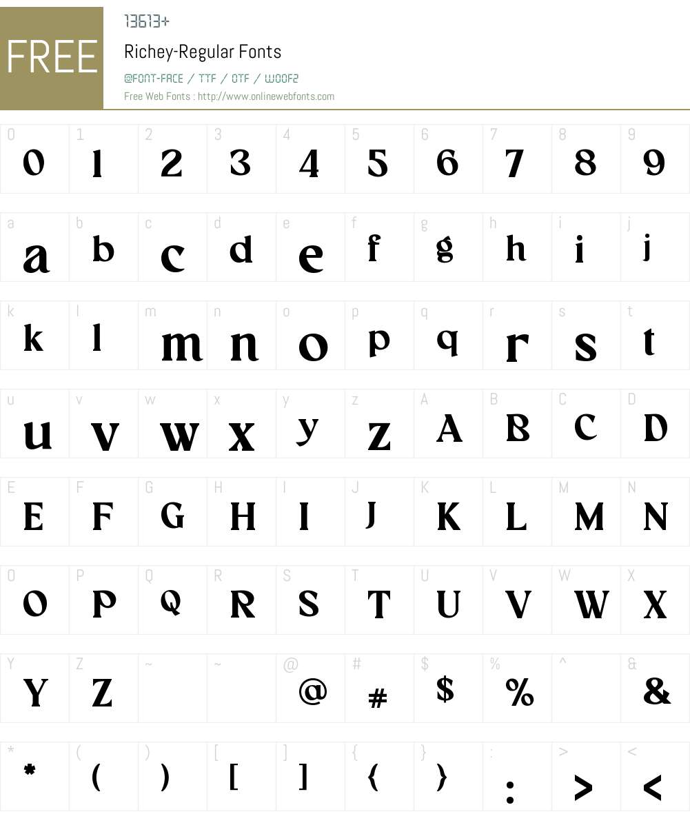 Richey 1.000 Fonts Free Download - OnlineWebFonts.COM