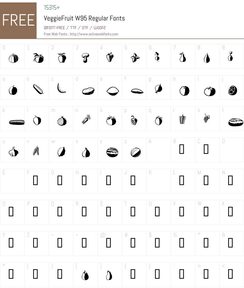 VeggieFruit Font Screenshots