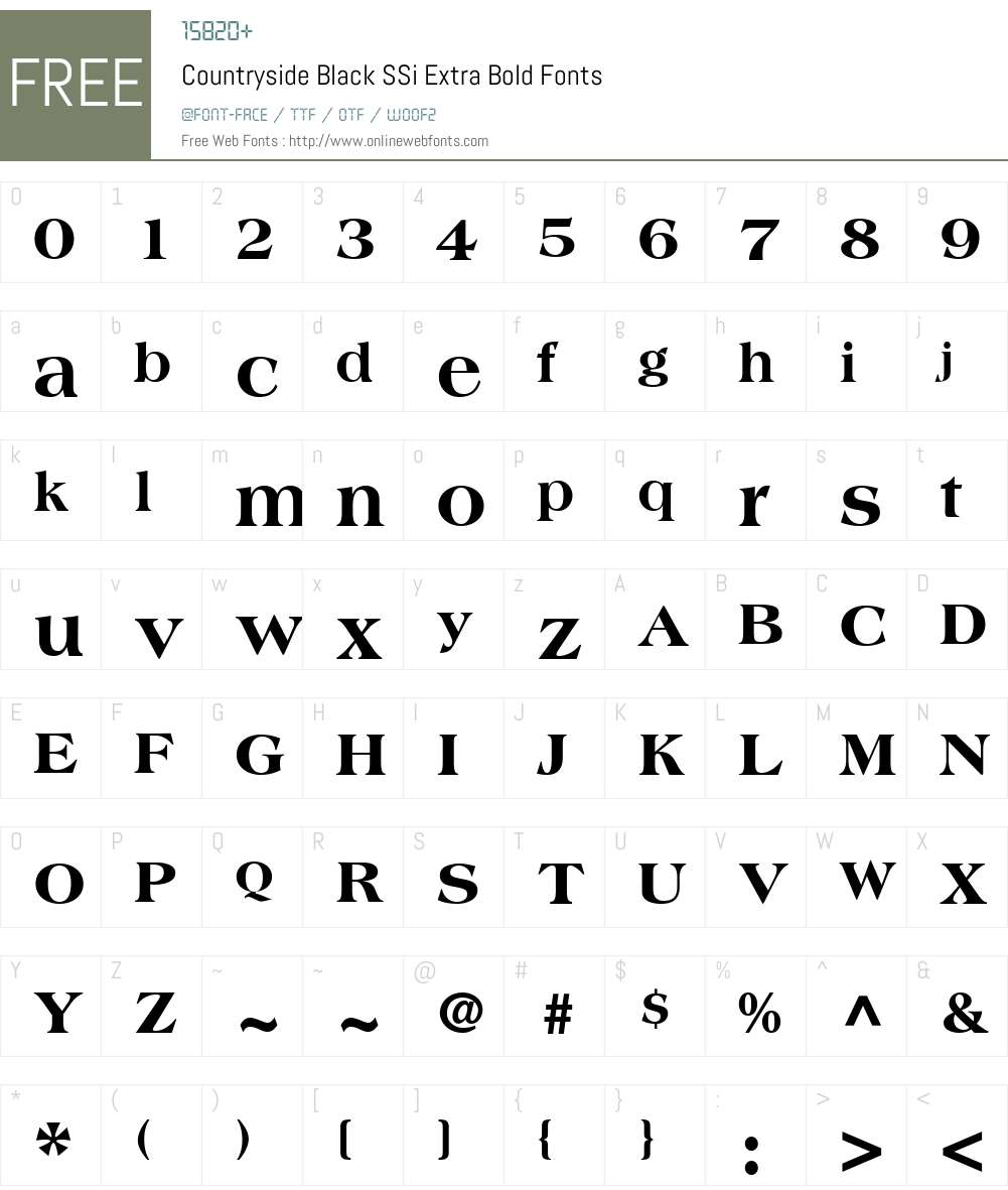 Countryside Black SSi Font Screenshots