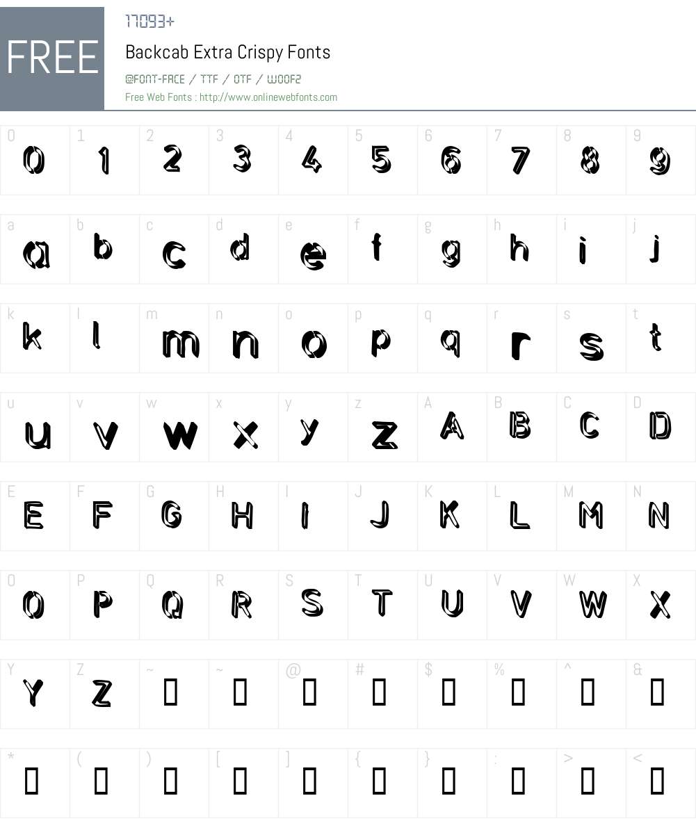 Backcab Font Screenshots