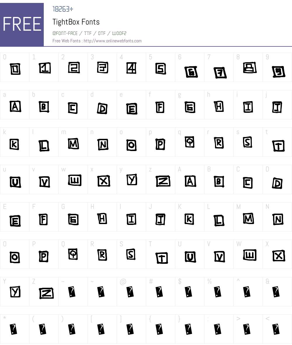 TightBox Font Screenshots