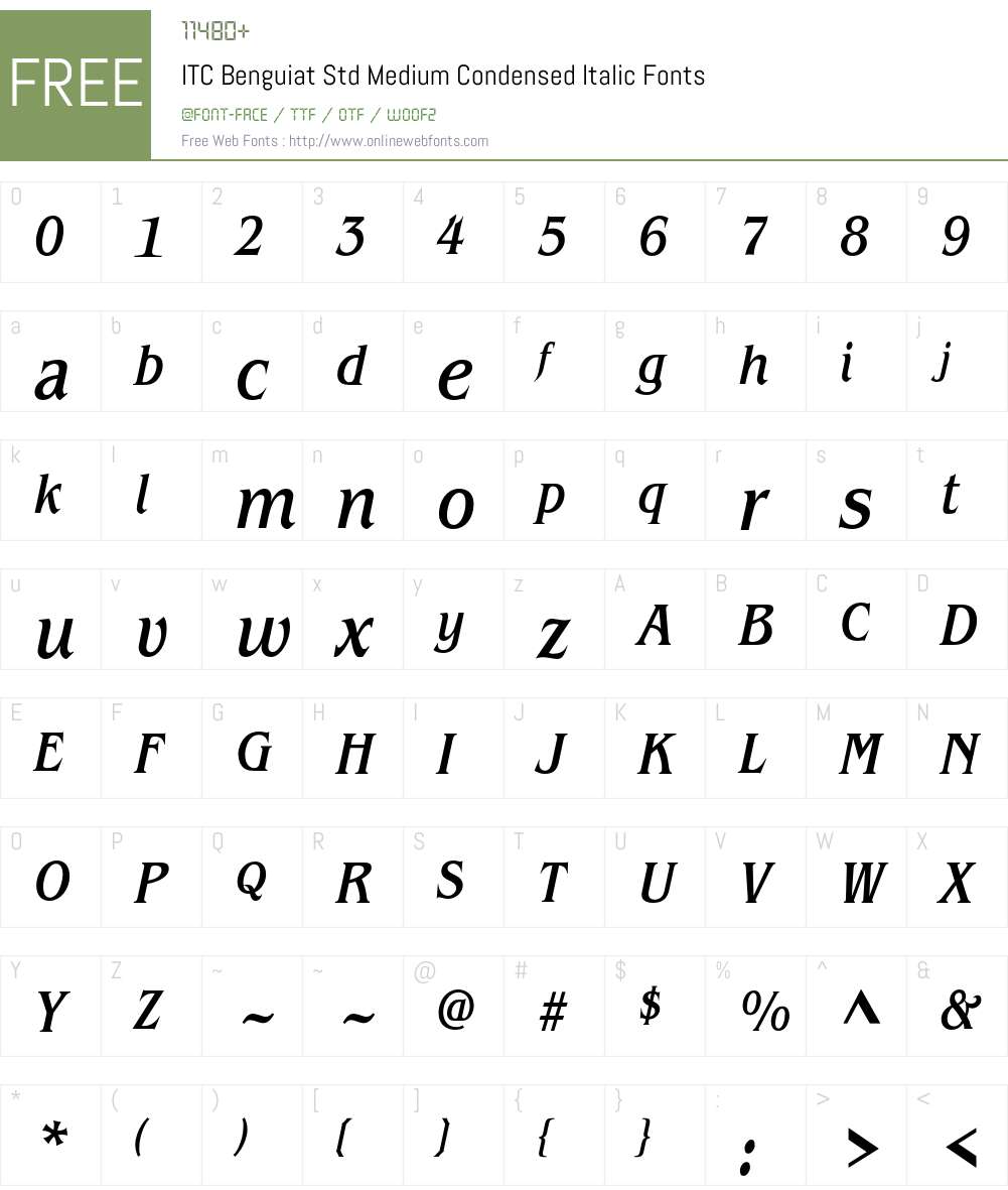 ITC Benguiat Std Font Screenshots