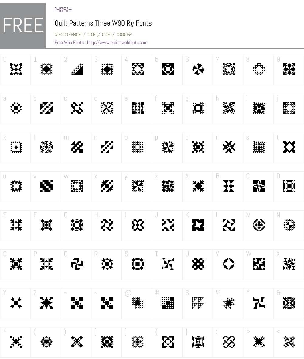 Quilt Patterns Three Font Screenshots
