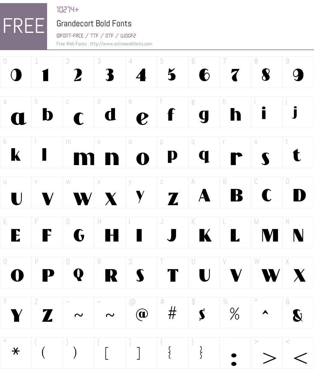 Grandecort Font Screenshots