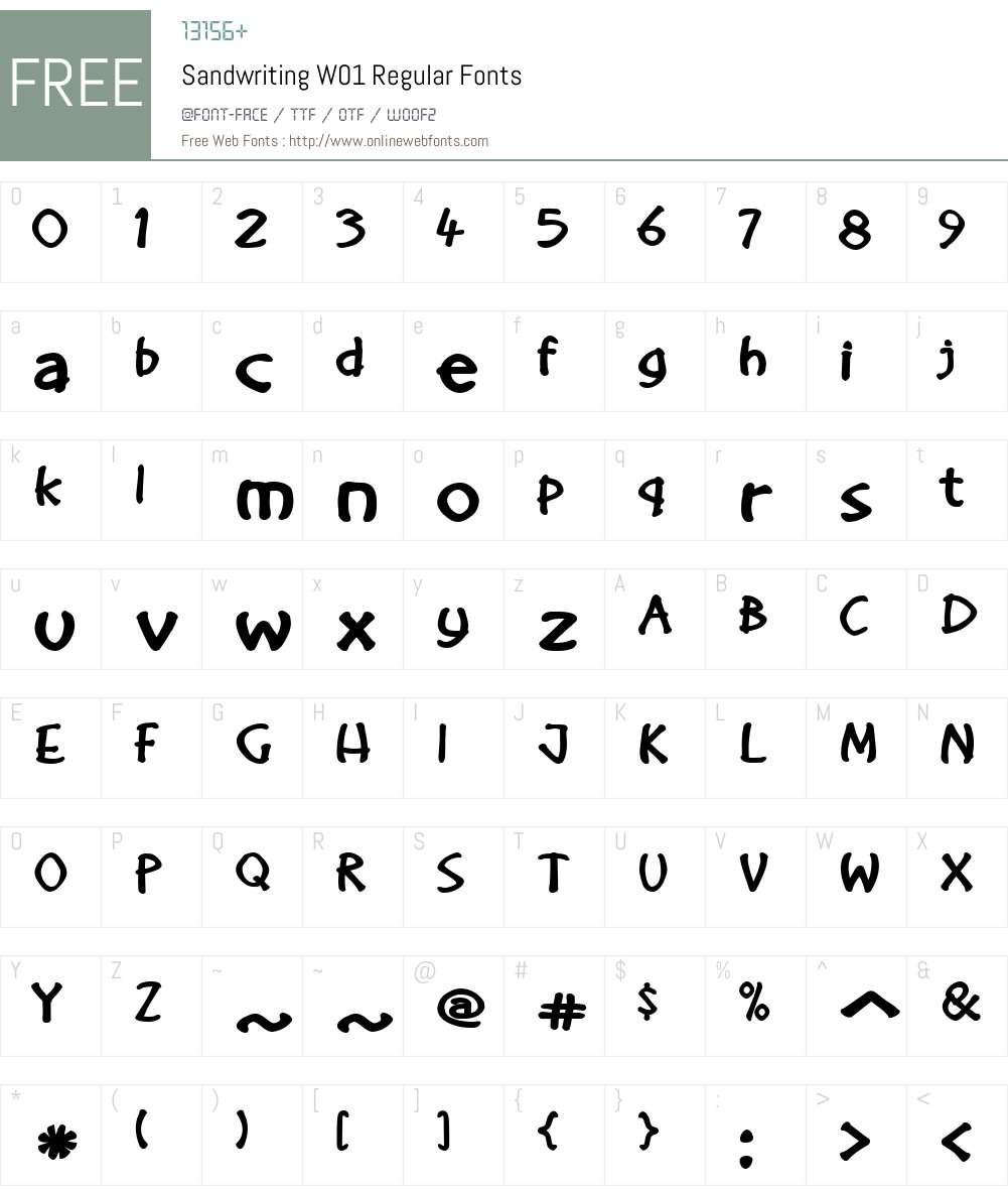 SandwritingW01-Regular Font Screenshots