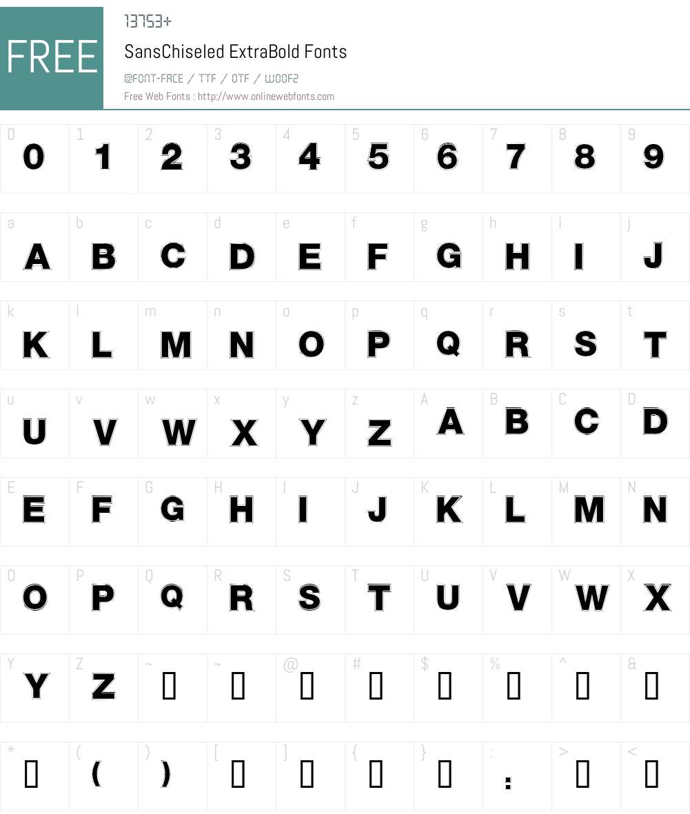 SansChiseled Font Screenshots