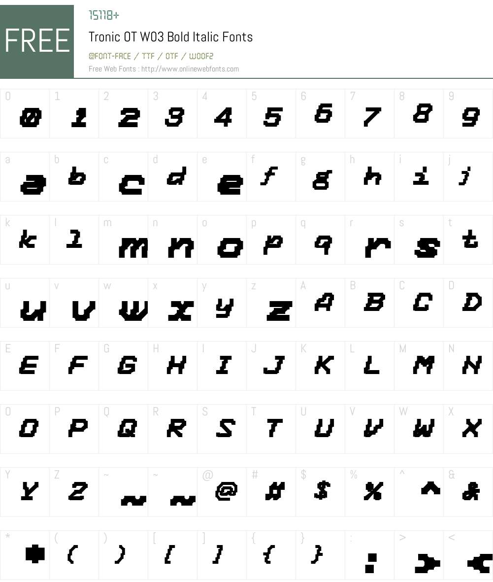 FF Tronic Font Screenshots