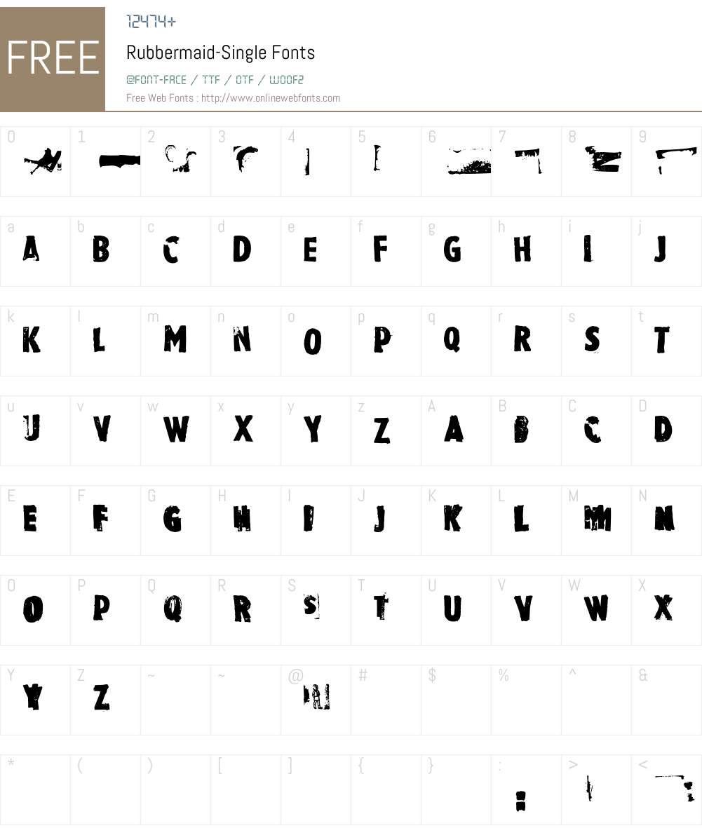 Rubbermaid Font Screenshots
