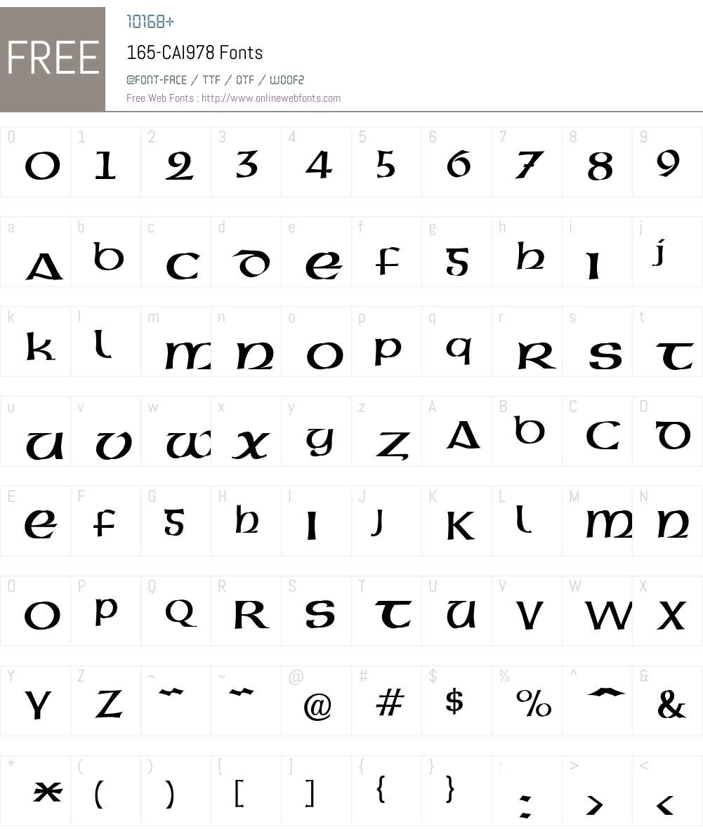 165-CAI978 Font Screenshots