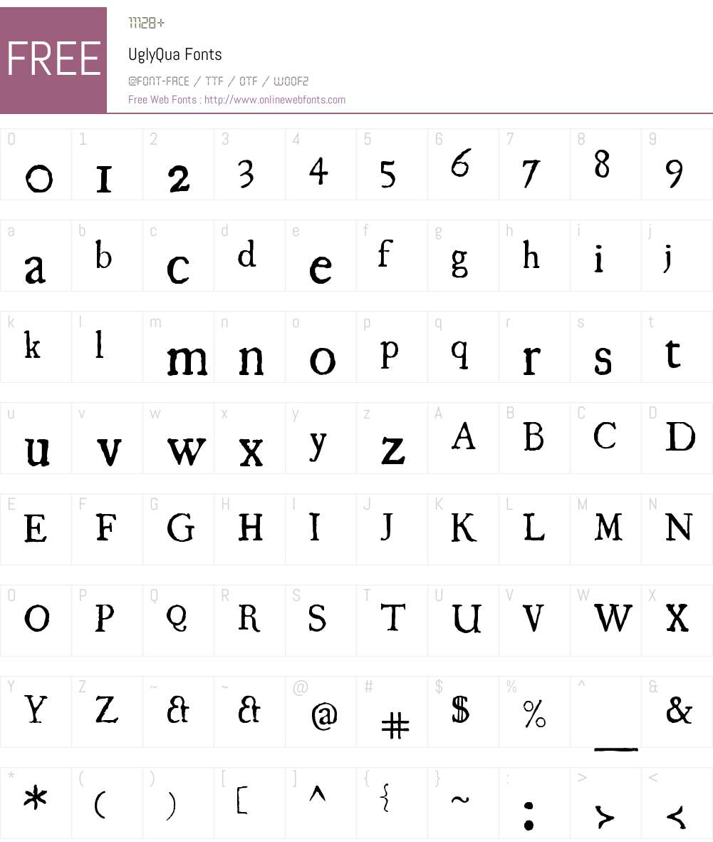 UglyQua Font Screenshots