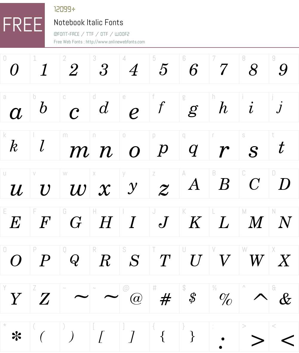 Notebook Font Screenshots