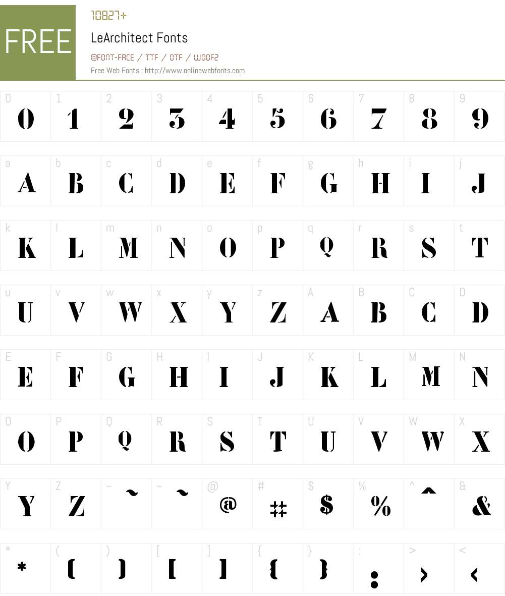 LeArchitect Font Screenshots