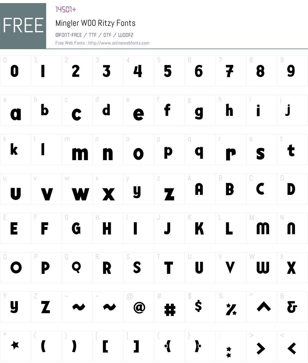 MinglerW00-Ritzy Font Screenshots