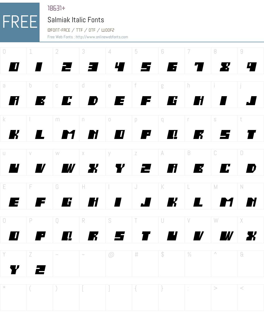Salmiak Italic Font Screenshots