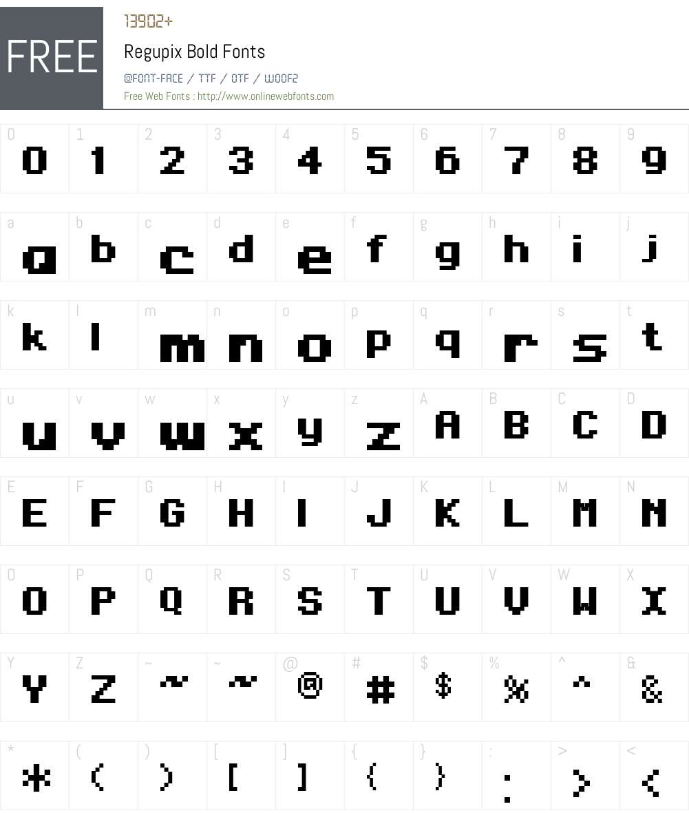 Regupix Font Screenshots