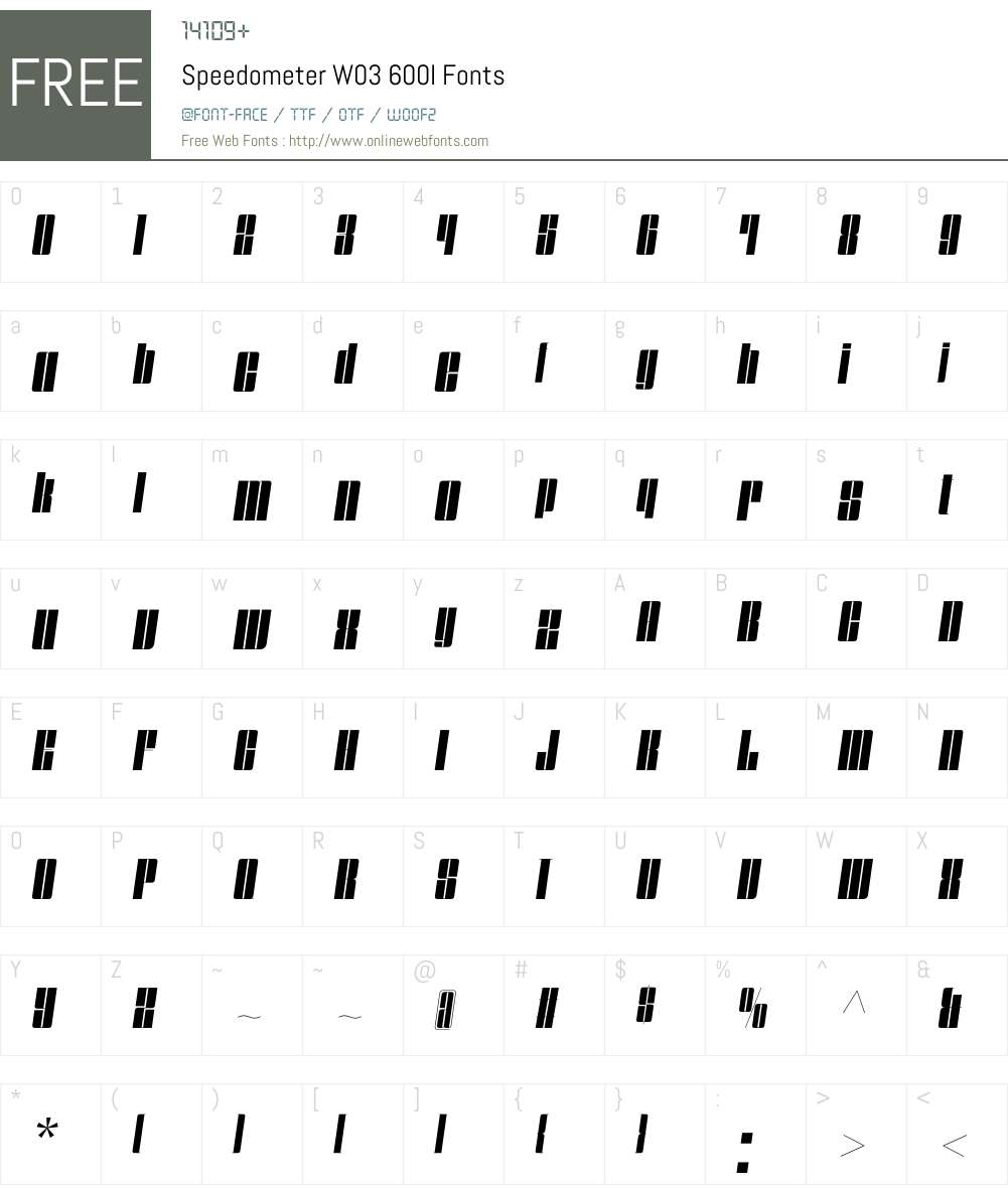 Speedometer Font Screenshots