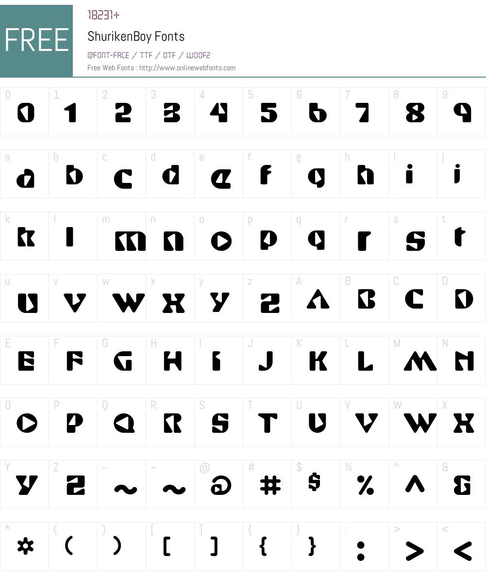 ShurikenBoy Font Screenshots