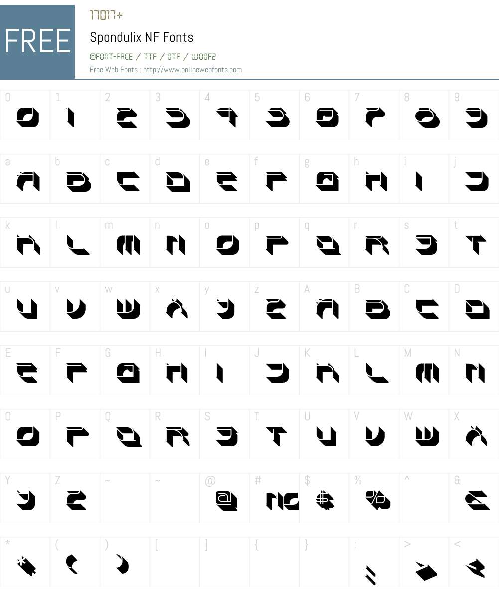 Spondulix NF Font Screenshots