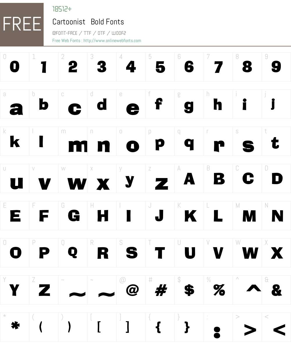Cartoonist Font Screenshots