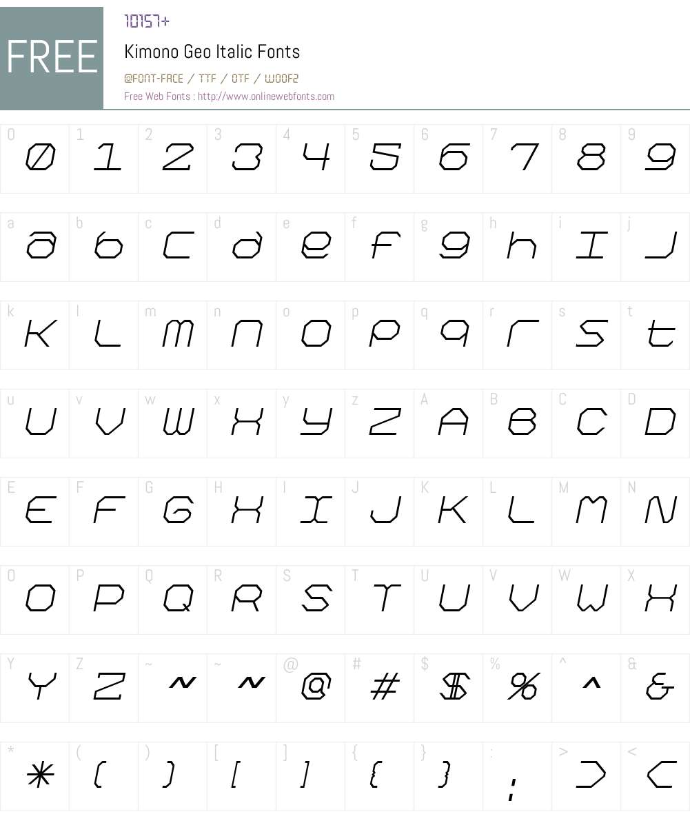 Kimono Geo Font Screenshots